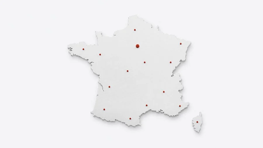 Carte des interventions SPRAS sur le territoire français